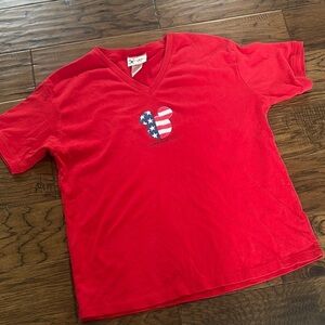 Vintage red American Flag Mickey Walt Disney World tee